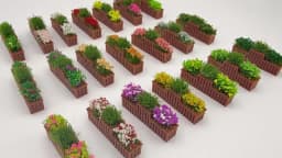 1:12 Scale Dollhouse Simulated Flowers 10 Colors Lifelike Flower Fence Decor Miniature Potted Plants Toys Doll House Decor
