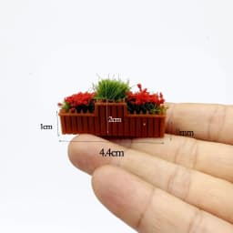 1:12 Scale Dollhouse Simulated Flowers 10 Colors Lifelike Flower Fence Decor Miniature Potted Plants Toys Doll House Decor