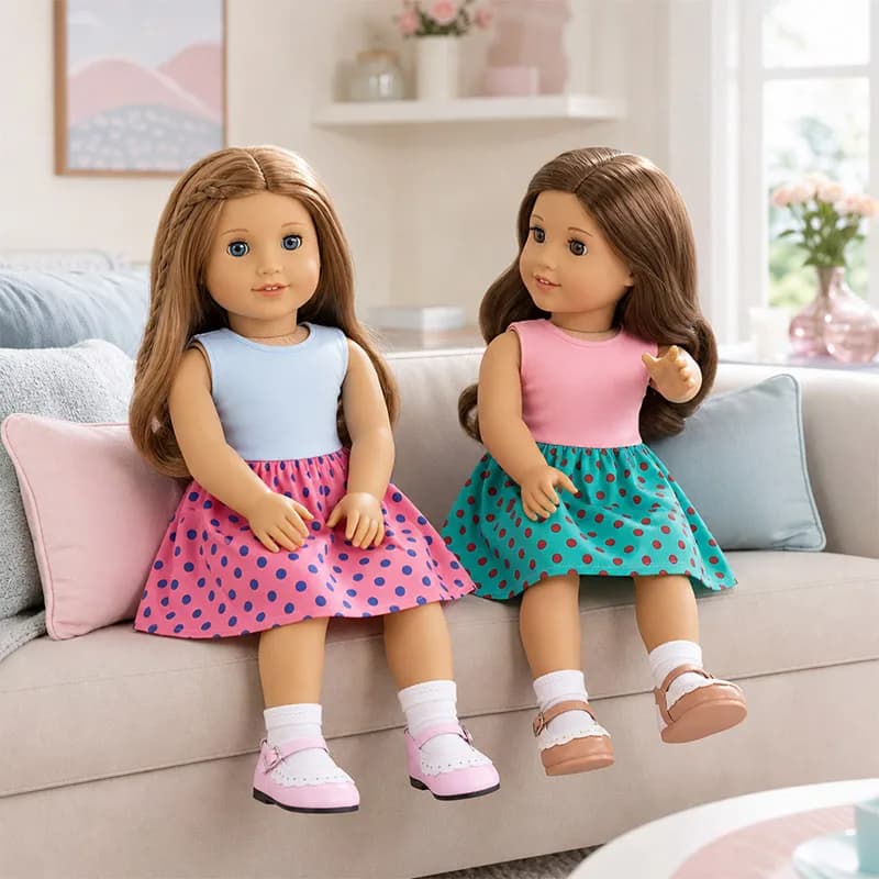 Academic style Doll Clothes 3sets For 16-18Inch&40-45cm Baby New Doll Brilliant Party Reunion Doll Skirt American Doll Girl Gift