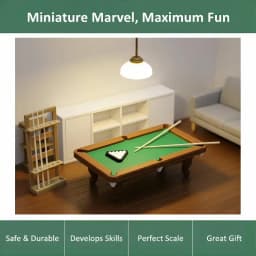 Miniature Pool Table 112 Scale Furniture Kit 1 Set Dollhouse Billiard Model with Cue Rack for DIY Mini Game Room Decor