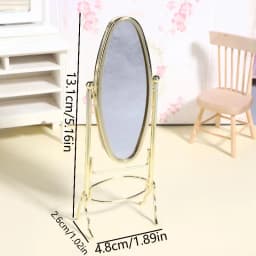 Dollhouse Mirror 1/12 Simulation Dressing Vertical Miniature Furniture Decoration Accessories Gift
