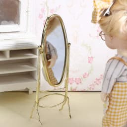 Dollhouse Mirror 1/12 Simulation Dressing Vertical Miniature Furniture Decoration Accessories Gift