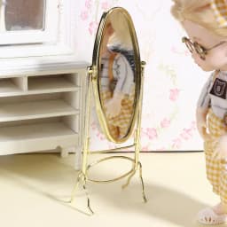 Dollhouse Mirror 1/12 Simulation Dressing Vertical Miniature Furniture Decoration Accessories Gift