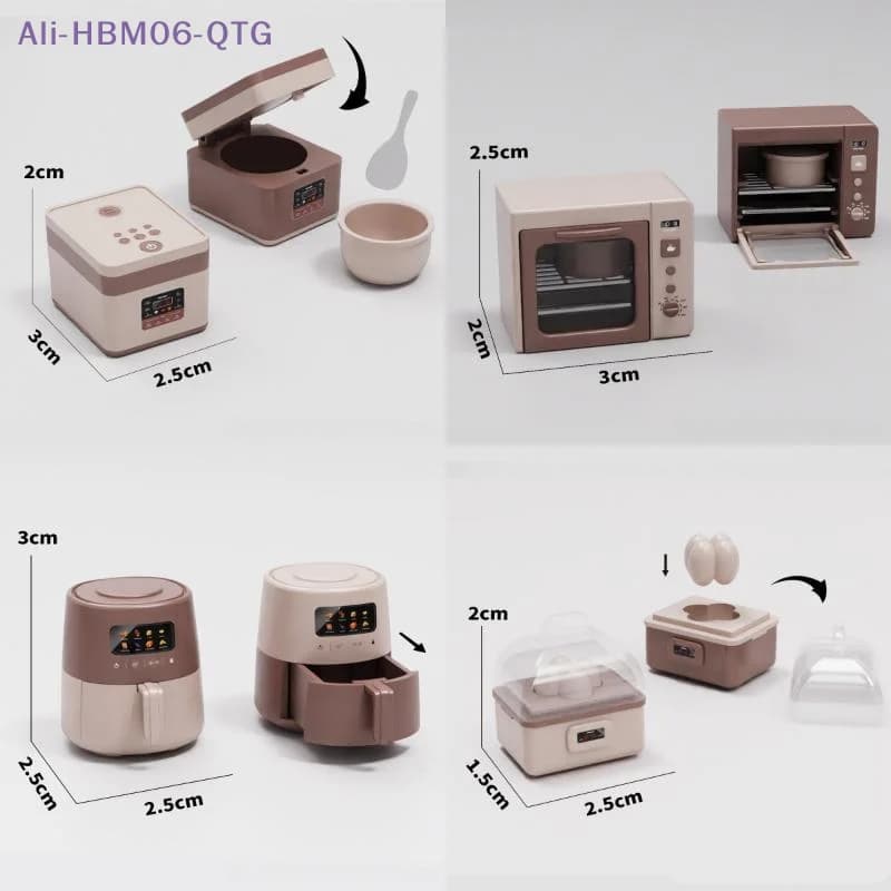 [New] HOT! 1Pcs Realistic Microwave Oven Rice Cooker Egg Boiler Play House Toy 1:12 Dollhouse Kitchen Home Appliances Furniture