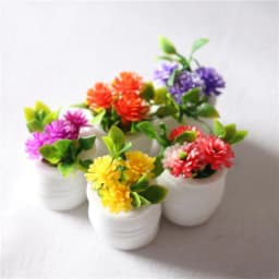 ★▲3pcs/lot 1:12 Dollhouse Miniature Green Plant Pot Potted Flowers Furniture Home Decor Accessories Random