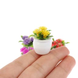 ★▲3pcs/lot 1:12 Dollhouse Miniature Green Plant Pot Potted Flowers Furniture Home Decor Accessories Random