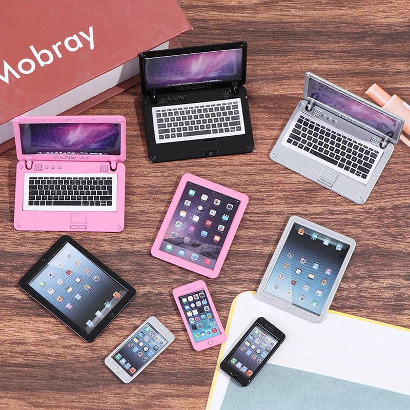 【M】3Pcs/set 1/6 Scale Dollhouse Miniature Mobile Phone Tablet Computer For Dolls