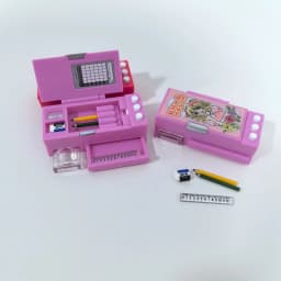 Miniature Multifunctional Pencil Case, Stationery Box, Ruler, Colored Pens, Miniature Props, Dollhouse Decoration and Photography Props, Toy House Decorations, Miniature Learning Stationery, Miniature Pens/Erasers/Rulers, School-Themed Toy Decorations, Holiday Gifts! Collectors' Items!