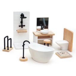 【M】1/12 Dollhouse Simulation Washbasin Tub Toilet Model Dollhouse Bathroom Decor Dolls House Miniature Furniture Accessories