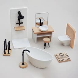 【M】1/12 Dollhouse Simulation Washbasin Tub Toilet Model Dollhouse Bathroom Decor Dolls House Miniature Furniture Accessories