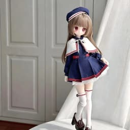 1/4 Doll's Clothes for 45cm Bjd Doll Navy Sailor Uniform Dress Girl Toys Dress Up Play House Fashion Doll Accessories, No Doll