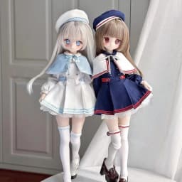 1/4 Doll's Clothes for 45cm Bjd Doll Navy Sailor Uniform Dress Girl Toys Dress Up Play House Fashion Doll Accessories, No Doll
