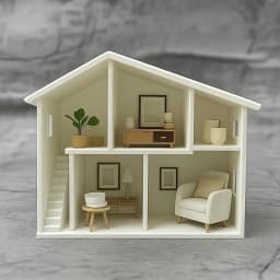 Hot Sale Unfinished White Miniature Dollhouse Model Multiple Rooms Smooth Surface For DIY Craft Kids Play