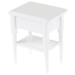 【M】1:12 Scale Bedside Table for Kids Dollhouse Miniature Furniture Bedroom Decoration Set Unpainted Wood Color Cabinet Model