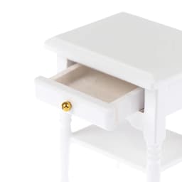 【M】1:12 Scale Bedside Table for Kids Dollhouse Miniature Furniture Bedroom Decoration Set Unpainted Wood Color Cabinet Model
