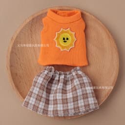Doll Clothes Sleeveless Top Plaid JK Skirt Set Mini Dress Up Outfit Accessories For 10cm Joint Doll Fashion Doll Costume Gift