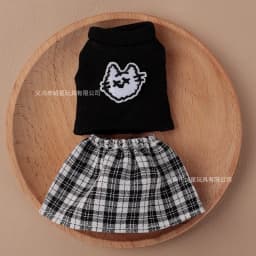 Doll Clothes Sleeveless Top Plaid JK Skirt Set Mini Dress Up Outfit Accessories For 10cm Joint Doll Fashion Doll Costume Gift