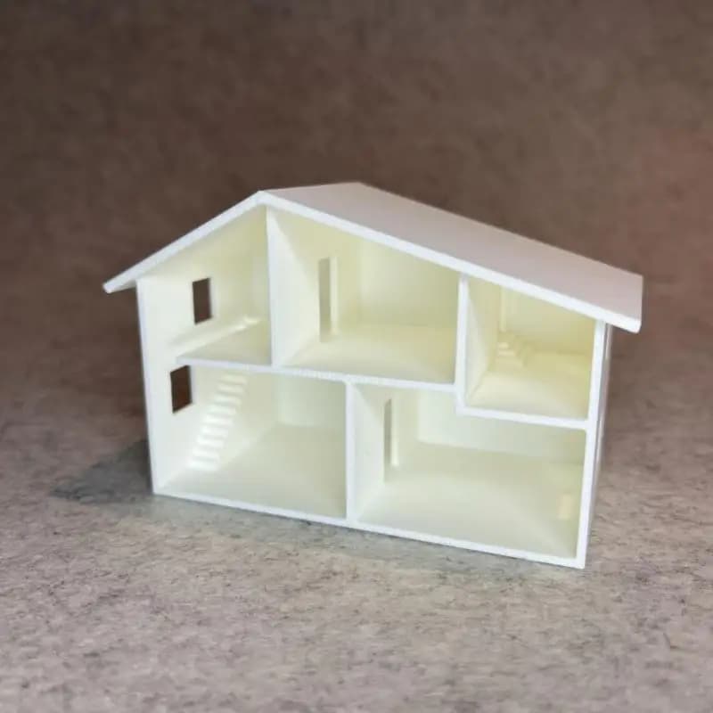 (.) Unfinished White Miniature Dollhouse Model Multiple Rooms Smooth Surface For DIY Craft Kids Play