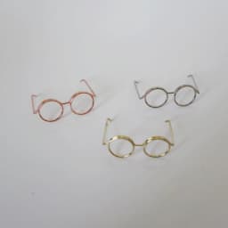5PCS Black Frame Miniature Doll Eyewear Miniature Metal Metal Round Doll Glasses Toys Decoration Round Frame Doll Mini Glasses