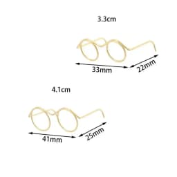5PCS Black Frame Miniature Doll Eyewear Miniature Metal Metal Round Doll Glasses Toys Decoration Round Frame Doll Mini Glasses