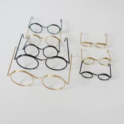 5PCS Black Frame Miniature Doll Eyewear Miniature Metal Metal Round Doll Glasses Toys Decoration Round Frame Doll Mini Glasses