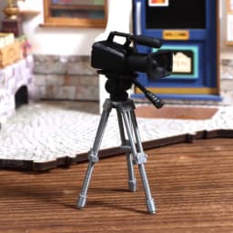 Mini Video Camera Tripod Model 1:12 Scale Dolls House Photography Scene Layout Props Dollhouse Decor Ornament Pretend Play Toys
