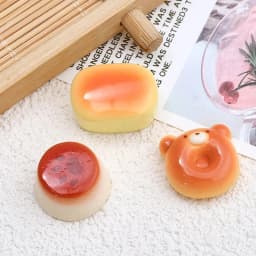 8/16/24pcs Shiny Cartoon Bear Bread Resin Flatback Charms Non-Magnetic DIY Decorative Crafts for Phone Case Hairpin Scrapbooking