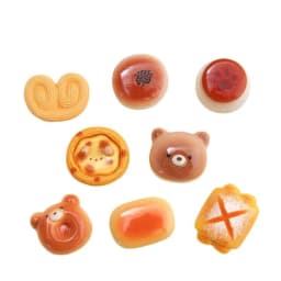 8/16/24pcs Shiny Cartoon Bear Bread Resin Flatback Charms Non-Magnetic DIY Decorative Crafts for Phone Case Hairpin Scrapbooking
