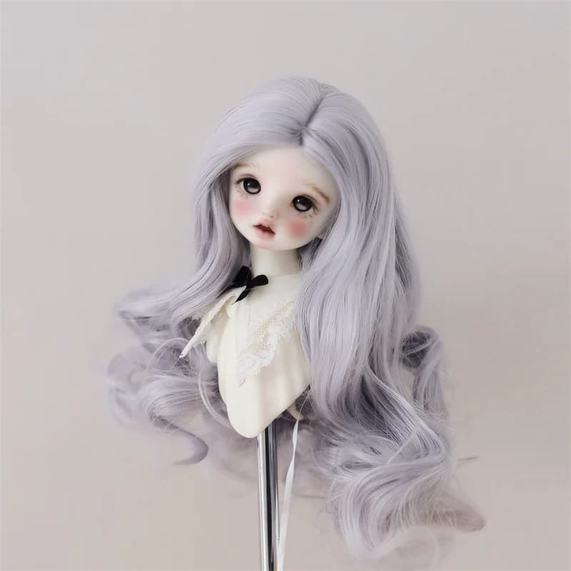 BJD/SD Doll Wig with Multi Colored Wavy Long Curly Hair Soft Silk 1/6 DIY Anime Wig Dress Up Doll Wig Set Doll Hair Cover