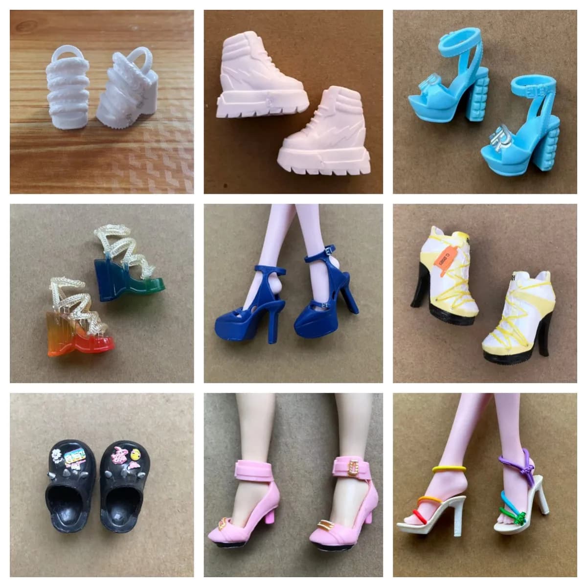 Rainbow Doll Sandals Original 1/6 Doll Shoes White Clear Blue Black Orange Color Doll Accessories