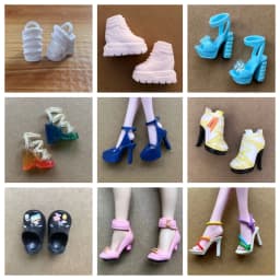 Rainbow Doll Sandals Original 1/6 Doll Shoes White Clear Blue Black Orange Color Doll Accessories