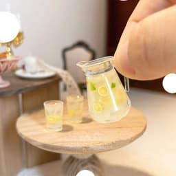 New-1Pc/1Set Dollhouse Miniature Lemon Juice Jug Cup Model Doll Drink Decor Toy Doll House 1/12 Mini Kitchen Scene Ornament