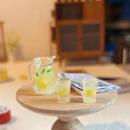 New-1Pc/1Set Dollhouse Miniature Lemon Juice Jug Cup Model Doll Drink Decor Toy Doll House 1/12 Mini Kitchen Scene Ornament