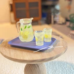 New-1Pc/1Set Dollhouse Miniature Lemon Juice Jug Cup Model Doll Drink Decor Toy Doll House 1/12 Mini Kitchen Scene Ornament