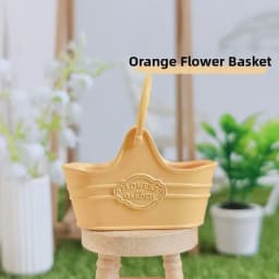 New Metal 1:12 Dollhouse Basket Multicolors Construction Props Shopping Basket 41*18*39mm Flower Bucket Basket