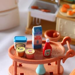 5Pcs 1/12 Scale Simulated Tomato Sauce & Iced Yogurt Mini Model Set DIY Dollhouse Kitchen Scene Layout Decor Accessories