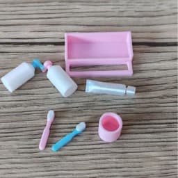 1 Set 1/12 Dollhouse Mini Furniture Accessories Toy Cup Toothpaste Toothbrush
