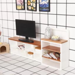 @ Miniature Sideboard/TV Cabinet 1/12 Dollhouse Storage Rack Scene Decor Toy For Doll House Accessories