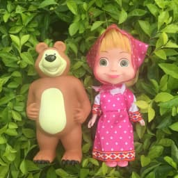 6.5-inch physical Martha and Bear Doll Set, children's simulation cartoon doll, parent-child interactive toy