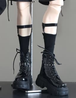 1/4 ID75 Knee-high Chunky-heeled Boots In Stock BJD Doll Shoes Boys Girls Black Brown Glossy Leather High Boots Doll Accessories