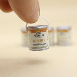 {H} 2Pcs Miniature Figurine Playhouse Simulation Mini Doll House Miniature Paint Bucket Paintbrush Model For Pretend Play