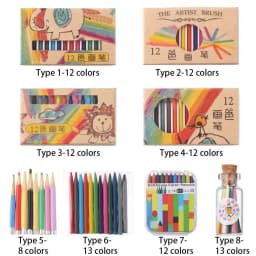1 Set Gift Playing House Mini Painting Tools Miniature Color Pencil Dolls Accessories Dollhouse Decoration Colorful Crayon