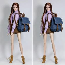 1/6 Doll Clothes Accessories Fashion Retro Casual Denim Backpack Versatile Rucksack For 30cm FR Babi Supermodel Doll Dress Up