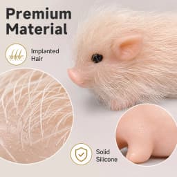7cm Silicone Piglet Soft Cute Mini Realistic Animals with Accessories Lifelike Reborn Newborn Pig Doll Decompression Toy Gift