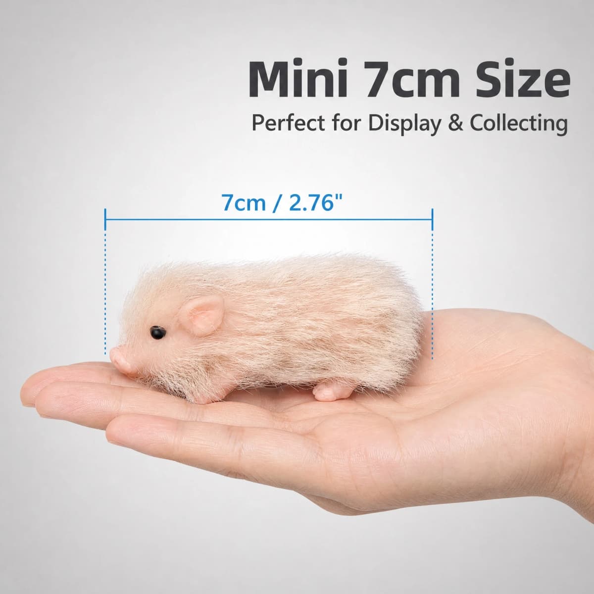 7cm Silicone Piglet Soft Cute Mini Realistic Animals with Accessories Lifelike Reborn Newborn Pig Doll Decompression Toy Gift