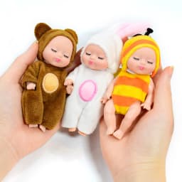 Cute Mini Sleep Doll Toy, 6 Styles Simulation Doll Ornaments with Removable Clothes,Perfect Birthday & Holiday Gift for Kids