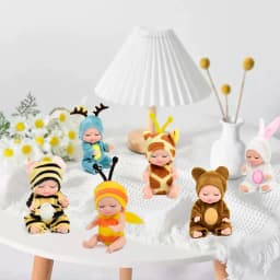 Cute Mini Sleep Doll Toy, 6 Styles Simulation Doll Ornaments with Removable Clothes,Perfect Birthday & Holiday Gift for Kids