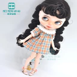 1pcs Blyth Doll Clothes Retro Dress, Plaid Skirt, Striped Lace Skirt for Blyth Azone OB23 OB24 1/6 Doll Accessories