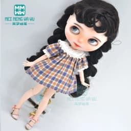 1pcs Blyth Doll Clothes Retro Dress, Plaid Skirt, Striped Lace Skirt for Blyth Azone OB23 OB24 1/6 Doll Accessories
