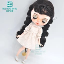 1pcs Blyth Doll Clothes Retro Dress, Plaid Skirt, Striped Lace Skirt for Blyth Azone OB23 OB24 1/6 Doll Accessories